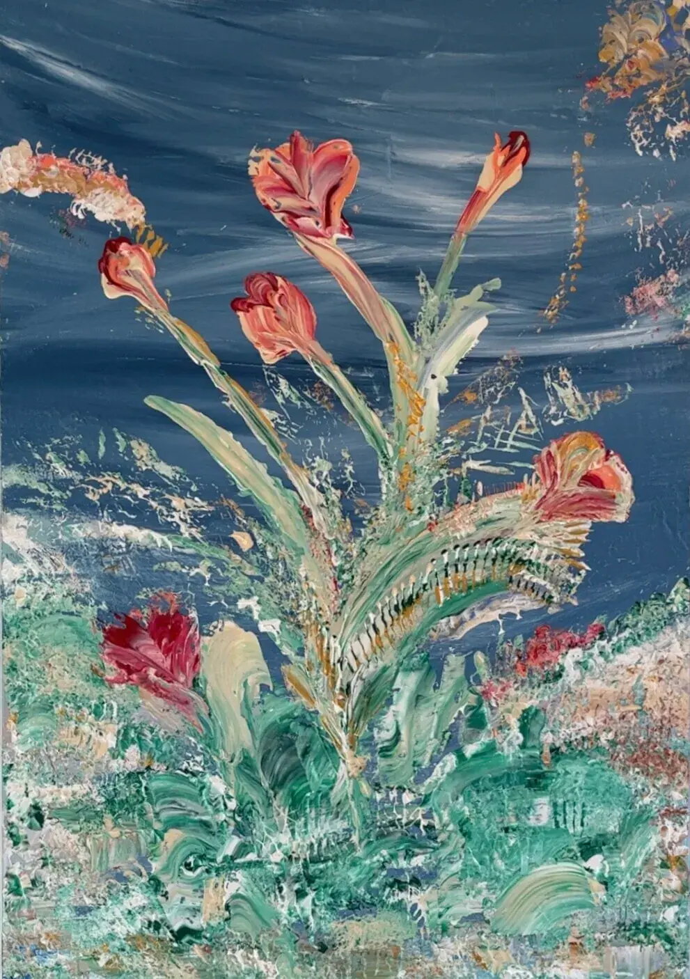 Dusty coral - Akryl av Johanna Odder (såld)