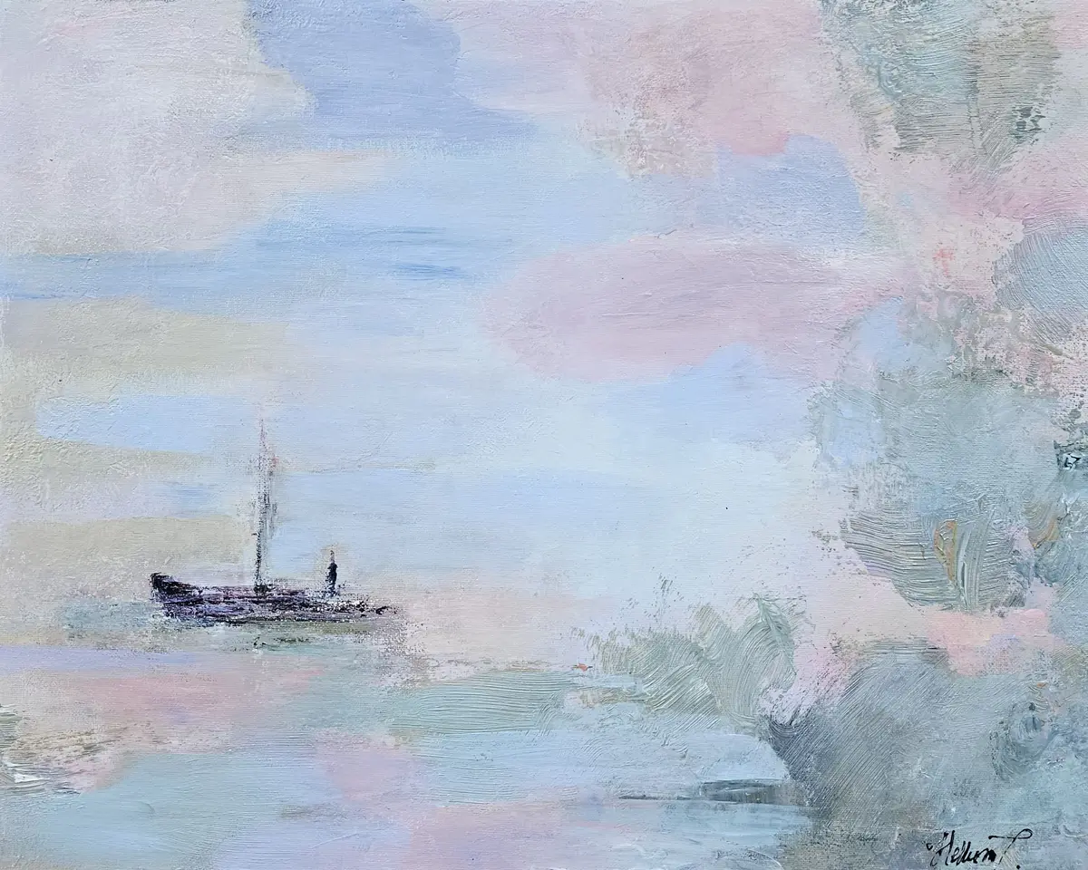 Floating Memories - Akryl - Abstract - 50×40 cm av Tatiana Hellum