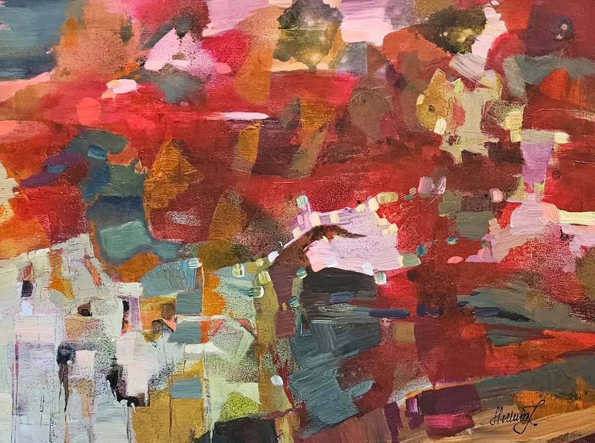 Vivid Impressions - Akryl - Abstract - 80×60 cm av Tatiana Hellum