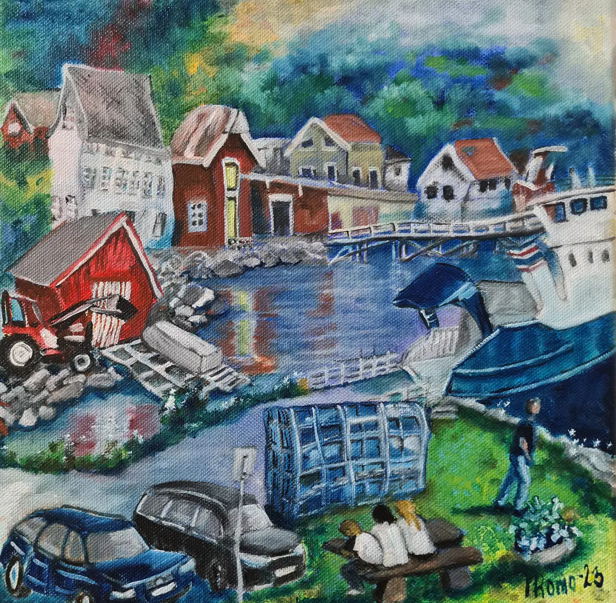 254-23 Hofles - Olja - Surrealism - 30×30 cm av MRomo (såld)
