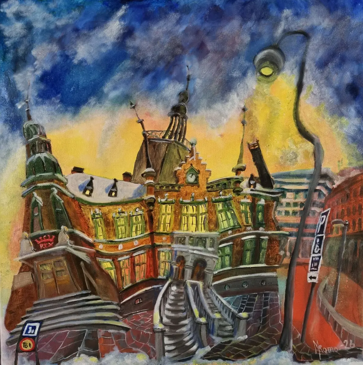279-26 Ume - Olja - Surrealism - 50×50 cm av MRomo