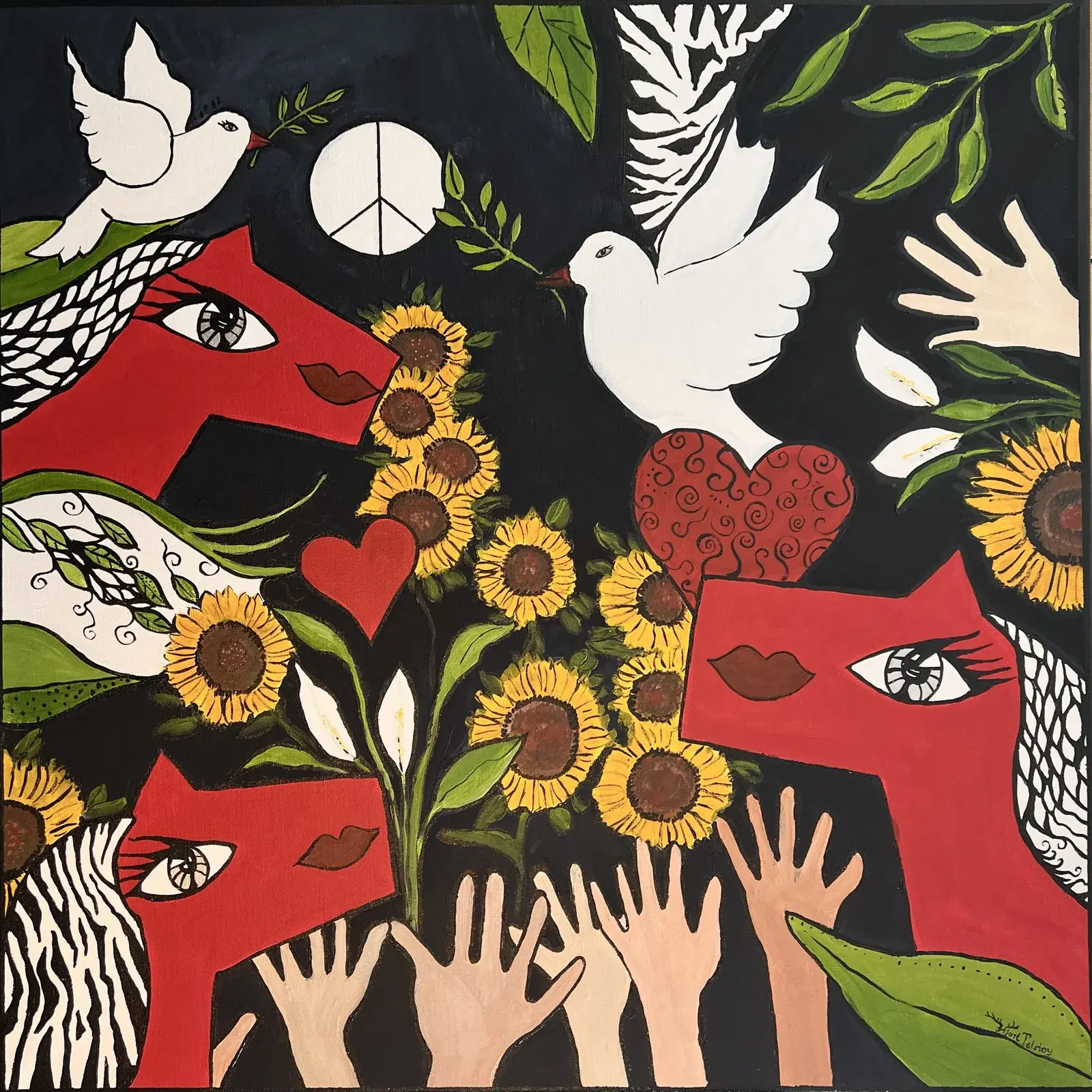 Peace in the world - Akryl av Hjort i Sälen