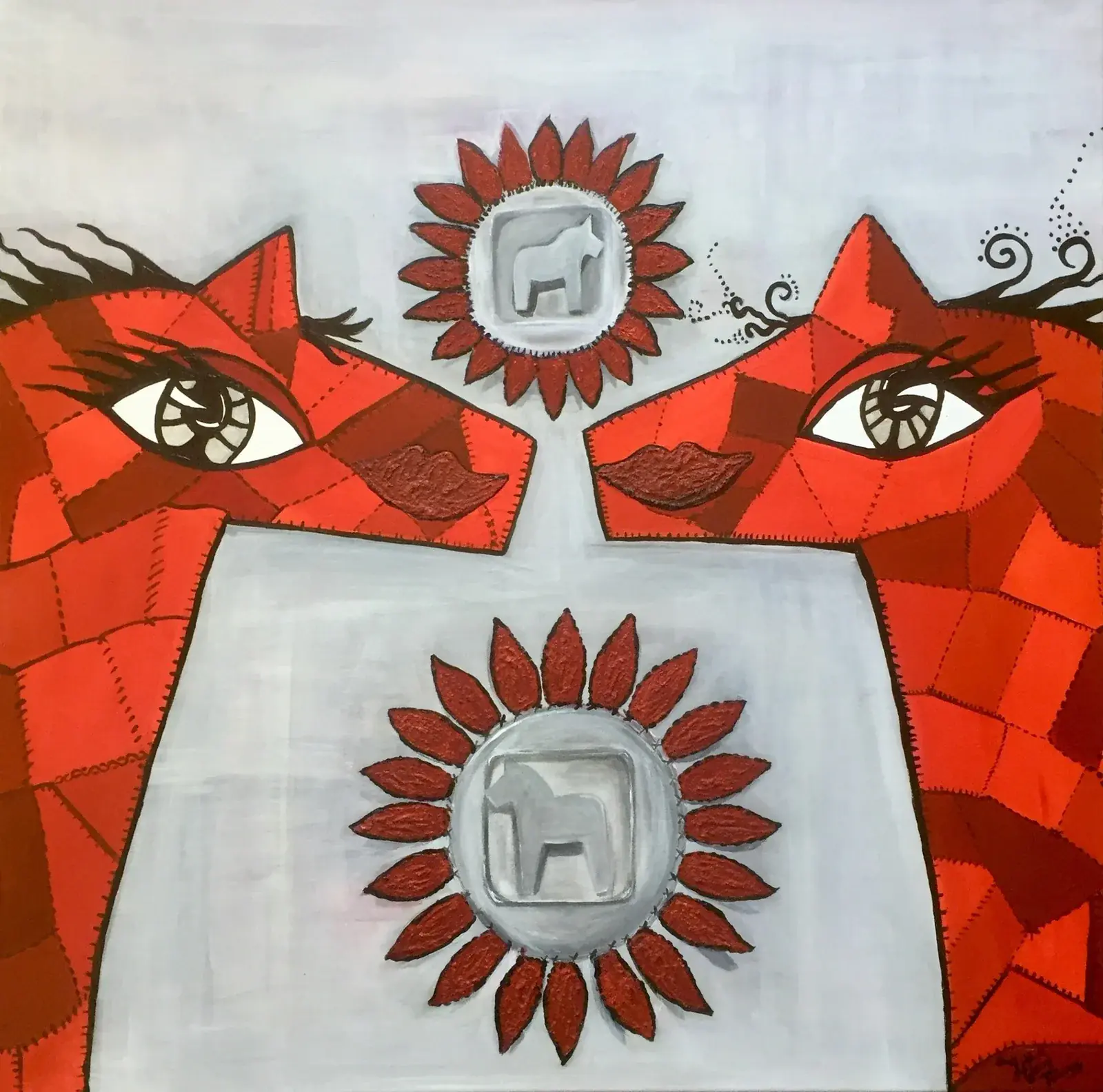 Red patch - Akryl av Hjort i Sälen