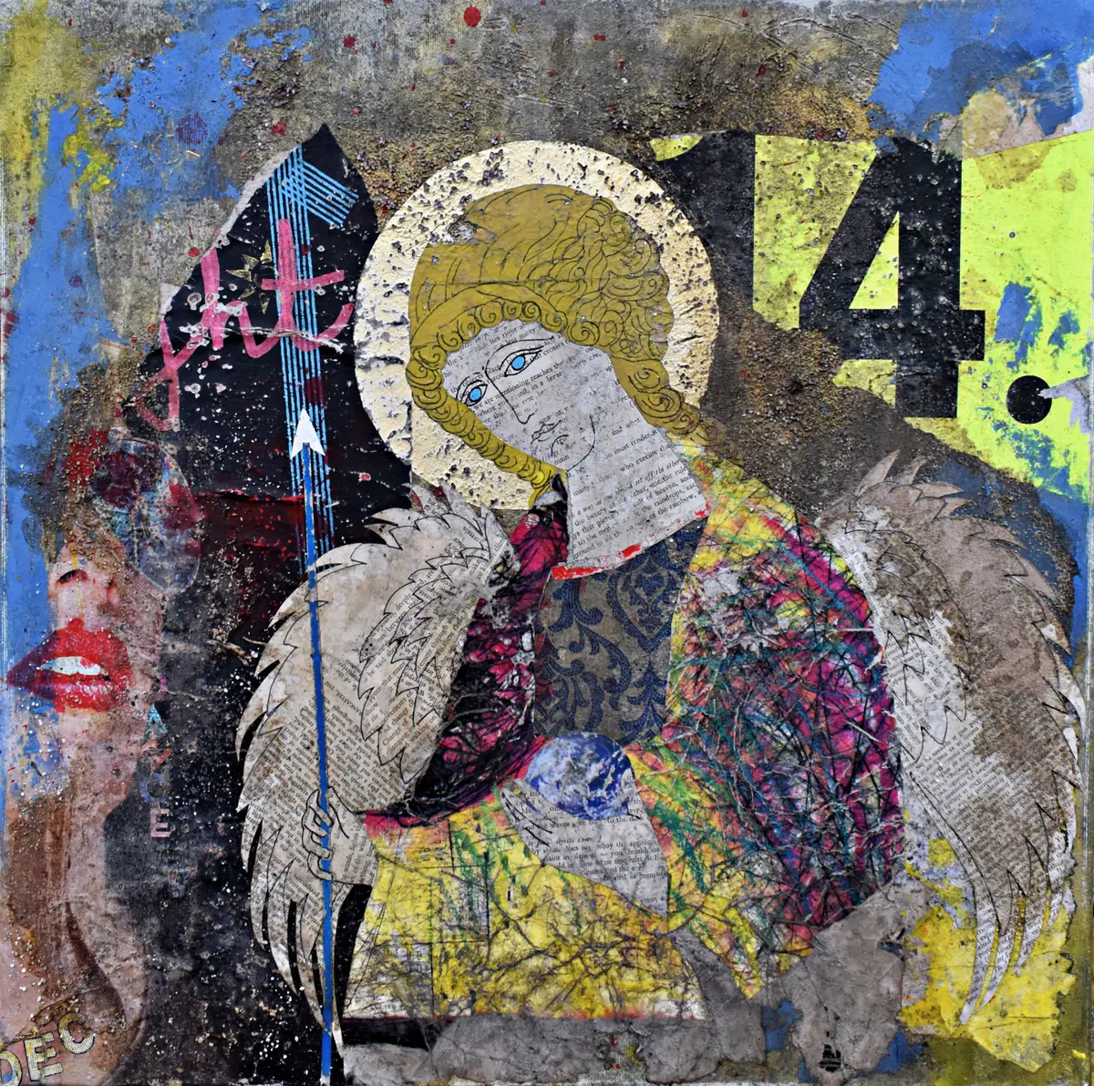 Urban Angel - Kollage - Street Art - 60×60 cm av Lærce Ryhl-Svendsen