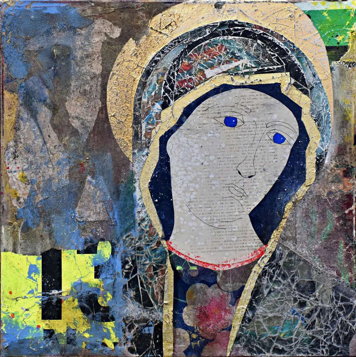 Urban Madonna - Kollage - Figurative - 60×60 cm av Lærce Ryhl-Svendsen