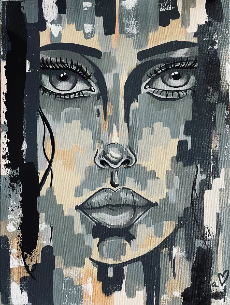 Unspoken - Akryl - Abstract Expressionism - 30×40 cm av Lina Nordblad (såld)