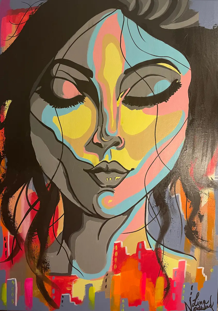 Urban grace - Akryl - Abstract Expressionism - 50×70 cm av Lina Nordblad (såld)