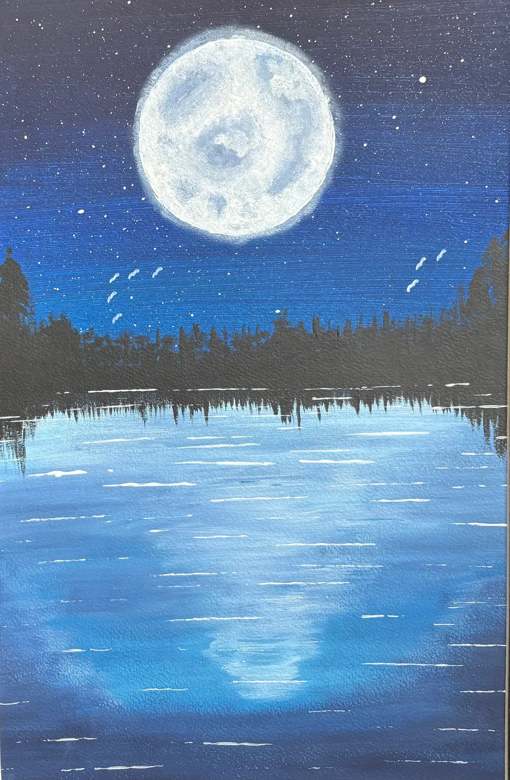 Månsken i natten - Akryl av Ann-Christin (Acmpainting) Martinsson