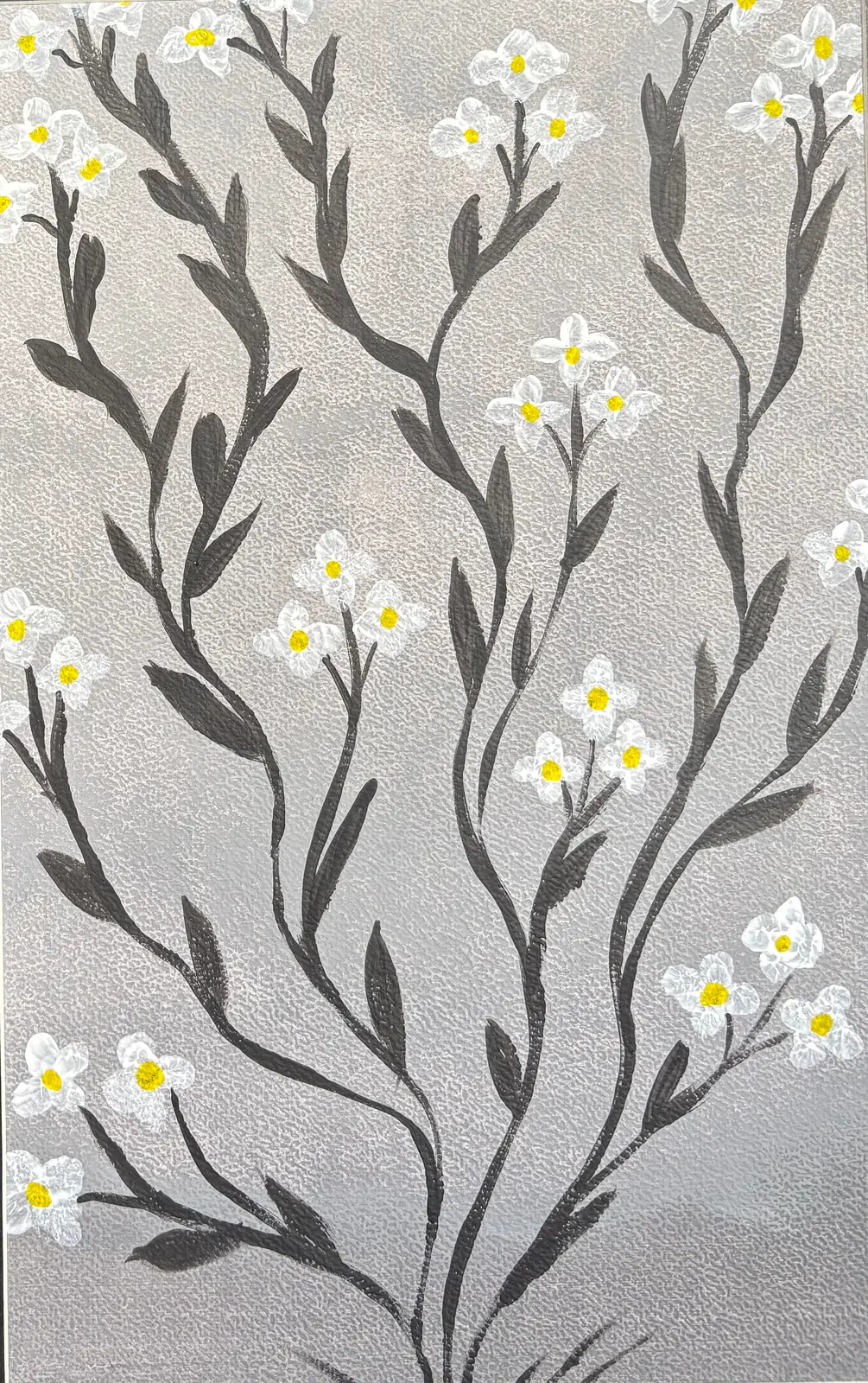 Tre små blommor - Akryl av Ann-Christin (Acmpainting) Martinsson