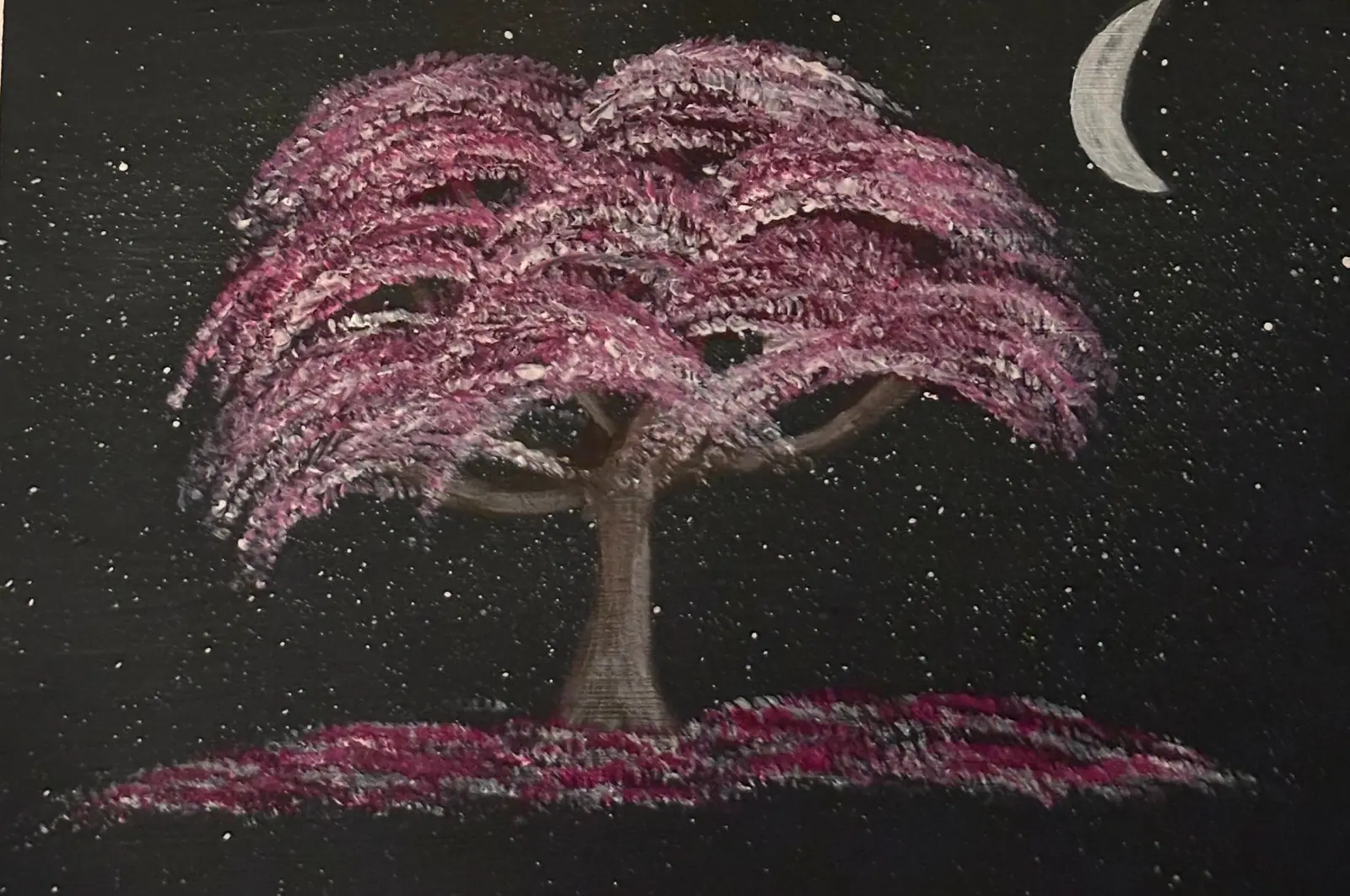 När natten blommar - Akryl av Ann-Christin (Acmpainting) Martinsson