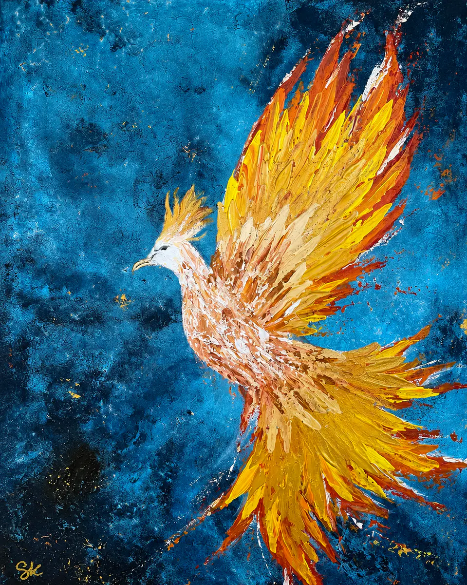 Phoenix Rising - Akryl - Contemporary - 60×80 cm av Safa Khalaf