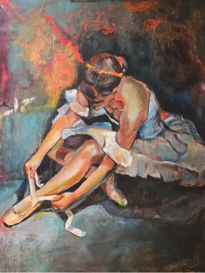 Ballerina in Abstraction. - Akryl av Lana Blink