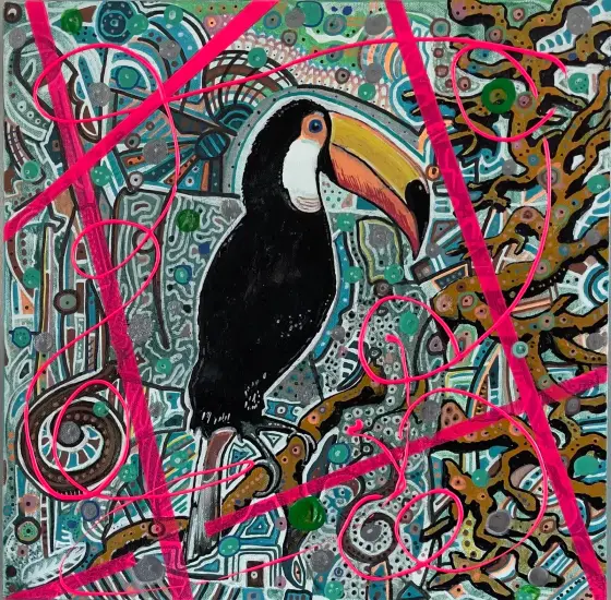 Crazy Tucan - Blandteknik av KvantART