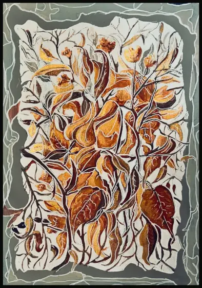 Golden Leaf - Akryl av KvantART