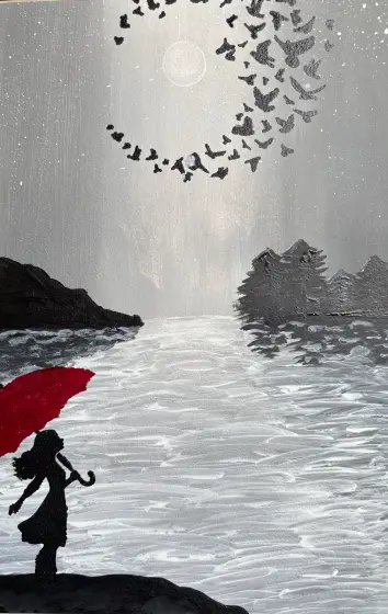 Flickan vid havet - Akryl av Ann-Christin (Acmpainting) Martinsson