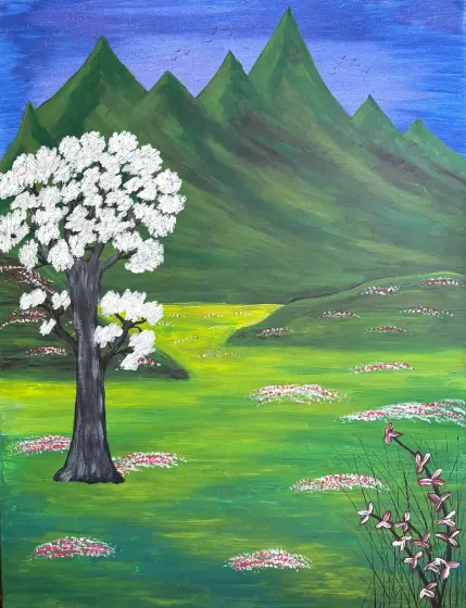 De gröna bergen - Akryl av Ann-Christin (Acmpainting) Martinsson