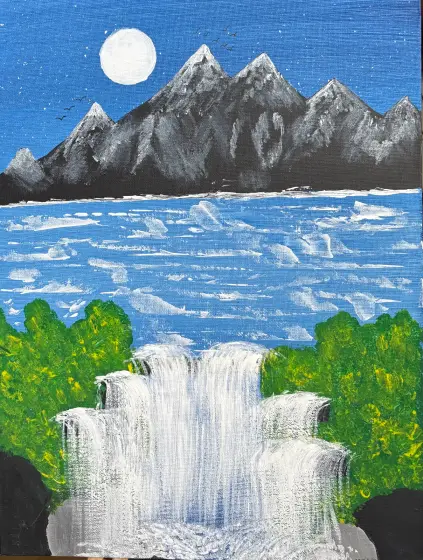 De stora vattenfallet - Akryl av Ann-Christin (Acmpainting) Martinsson