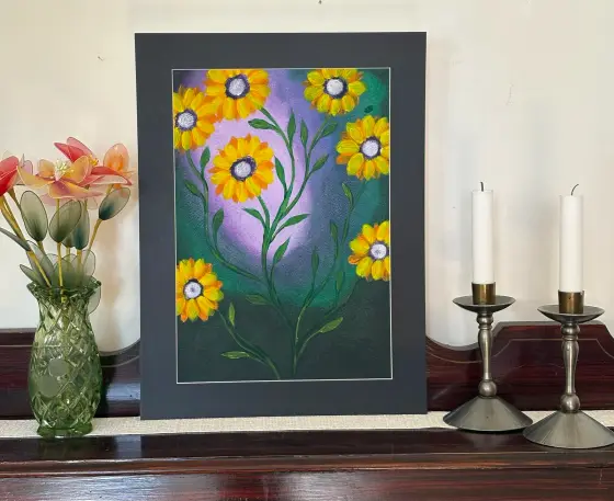 Gula blommor på kvist thumbnail 2