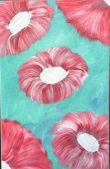 Röda blommor - Akryl av Ann-Christin (Acmpainting) Martinsson