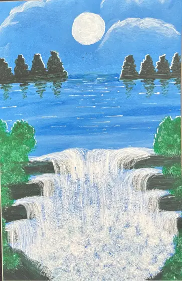 Brusande vattenfall - Akryl av Ann-Christin (Acmpainting) Martinsson