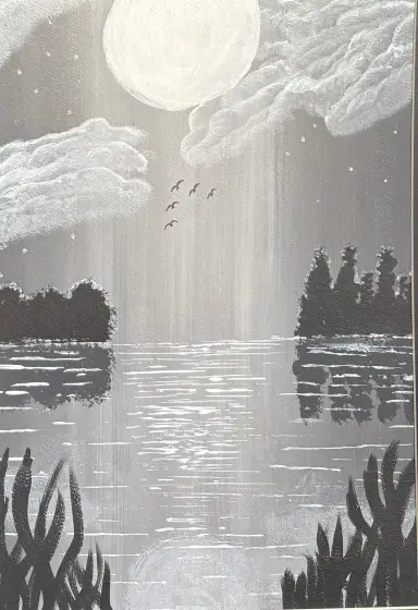 Skuggor i vattnet - Akryl av Ann-Christin (Acmpainting) Martinsson