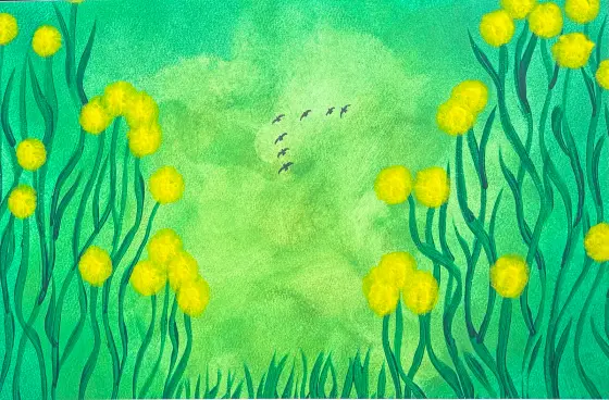 Smörblommor - Akryl av Ann-Christin (Acmpainting) Martinsson