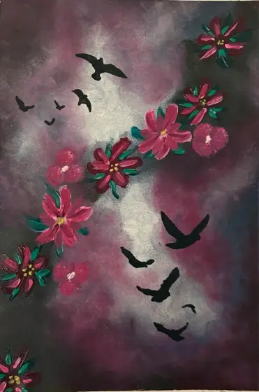 Nattflykt - Akryl av Ann-Christin (Acmpainting) Martinsson