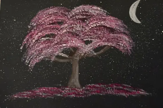När natten blommar - Akryl av Ann-Christin (Acmpainting) Martinsson
