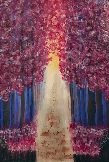 Körsbärsstigen - Akryl av Ann-Christin (Acmpainting) Martinsson
