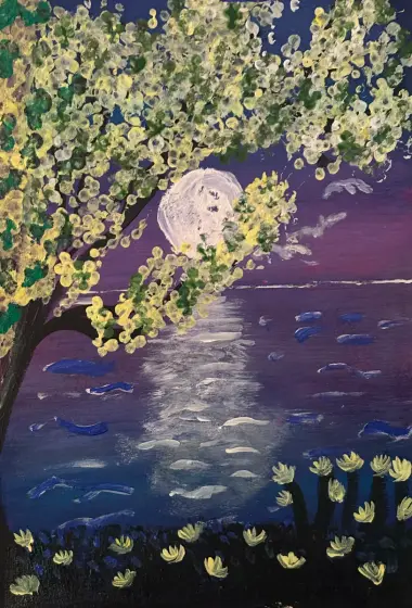 Månens spegel - Akryl av Ann-Christin (Acmpainting) Martinsson