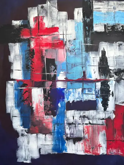 Röda tråden - Akryl av Ann-Christin (Acmpainting) Martinsson
